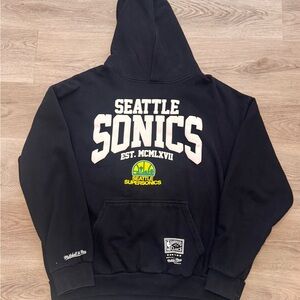 Men's Black Seattle SuperSonics Hardwood Classics Home Team Pullover Hoodie